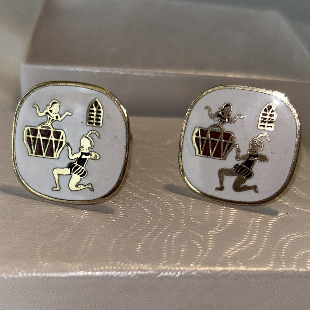 Romeo and Juliet Enamel Cufflinks